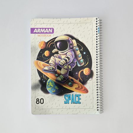 دفتر 80 برگ سیمی تک خط متالایز آرمان